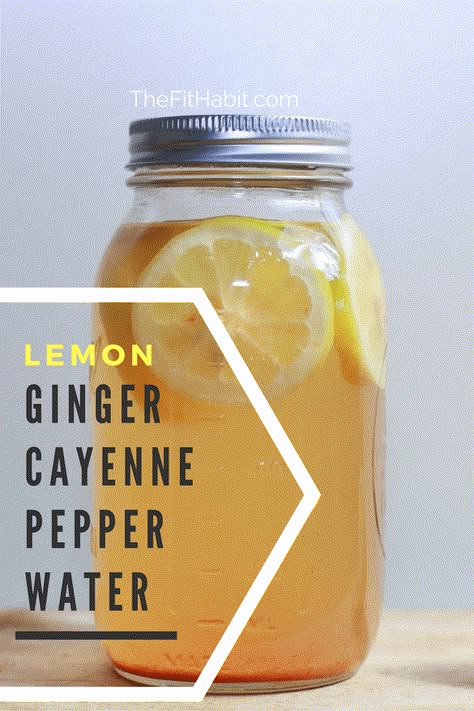 Lemon ginger cayenne pepper detox water recipe.  Ready for a little cleanse activity after a few too many holiday celebrations?  I love this water as it cleanses the liver and helps you flush out toxins.  After a week of drinking this elixer, I always feel so much better. Cayenne Pepper Water, Lemon Ginger Water, Healthy Detox Cleanse, Turmeric Water, Lemon Diet, Lemon Detox, Detox Water Recipes, Lemon Ginger, Diet Drinks