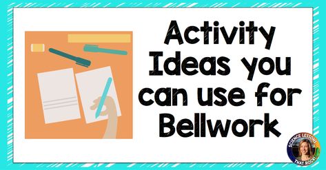 Activity Ideas You Can Use For Bellwork - Science Lessons That Rock Science Writing Prompts, Motivational Video Clips, Science Template, Ticket Ideas, Science Writing, First Year Teaching, Bell Work, Fun Brain, Bell Ringers