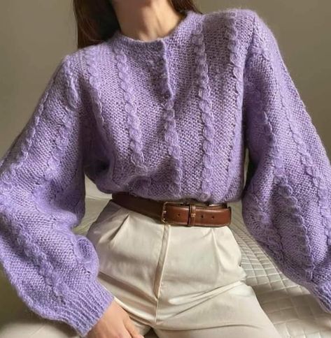 Purple Sweater Outfit, Purple Top Outfit, Nude Outfit, Purple Jumpers, Winter Sweater Outfits, Winter Ootd, Pullovers Outfit, Jumper Outfit, Stylish Work Attire