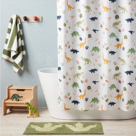 Pillowfort Dinosaur Shower Curtain Nwt In Package Size Is 72x72 Primary Colors Of Dinosaurs On White Background From Pillowfort Arrow Shower Curtain, Shark Shower Curtain, Whale Shower Curtain, Target Shower Curtains, Turquoise Shower Curtain, Flamingo Shower Curtain, Rainbow Shower Curtain, Mermaid Shower Curtain, Curtains Style