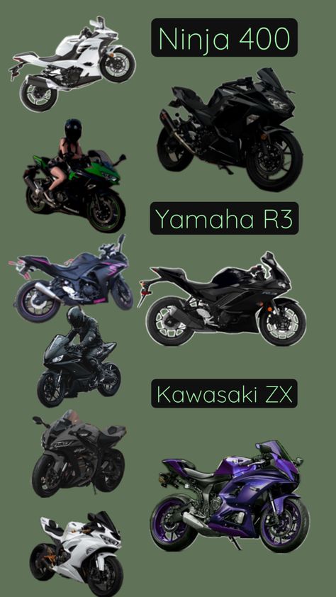 Ninja 400 Yamaha R3 Kawasaki ZX Kawasaki Ninja Bike, Ninja Bike, Yamaha R3, Ninja 400, Kawasaki Bikes, Motorcross Bike, Custom Sport Bikes, Motorcycle Aesthetic, Pretty Bike