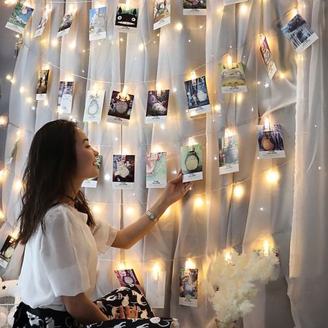 Photo Collage Display, Photo String, Photo Hanging, Wedding Bedroom, Flexible Led Light, Christmas Wedding Decorations, Collage Foto, Party Fotos, Clip Lights