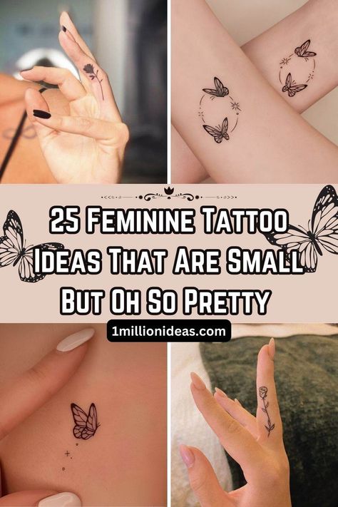 25 Feminine Tattoo Ideas That Are Small But Oh So Pretty Feminine Tattoo Ideas, Small Feminine Tattoos, Goth Tattoo, Feminine Tattoo, Classy Tattoos, Feminine Tattoos, So Pretty, Small Tattoos, Cool Tattoos