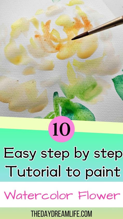 watercolor flowers Watercolor Art For Beginners Flowers, Watercolour Tips, Watercolours Painting, Watercolor Art For Beginners, Best Watercolor Paper, Beginners Watercolor, Easy Watercolor Painting, Watercolor Painting Tutorial, Floral Watercolor Painting