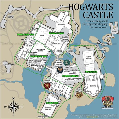 Hogwarts Castle Preview Locations Map Map Of Hogwarts, Castle School, Hufflepuff Common Room, Castle Sketch, Slytherin Common Room, Hogwarts Classes, Gryffindor Common Room, Harry Potter Castle, Harry Potter Bedroom