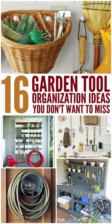 These garden tool organization tips are wonderful! Now I can find everything I need. -One Crazy House #shedtips Tool Organization Ideas, Garden Shed Interiors, Storage Shed Organization, Shed Interior, Garden Organization, Garden Tool Organization, Shed Organization, Garden Tool Shed, Gardening Gear