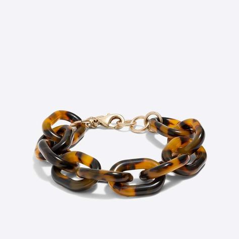 J.Crew Tortoise link bracelet Tortoise Shell Bracelet, Buying Gold, Shell Bracelet, Metal Chain Link, Shell Jewelry, Shell Earrings, Accessories Jewelry Necklace, J Crew Factory, Steel Chain