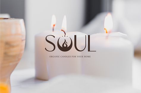 Candle Logo Aesthetic, Candle Logos Ideas, Aesthetic Names For Candle Business, Logo For Candle Business, Soul Logo Design, Candle Logo Design Ideas, Candle Brand Logo, Candle Shop Logo, Soul Candles