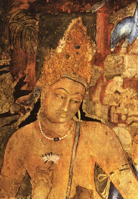 Ajanta Ellora, Ajanta Caves, Mysore Painting, Buddha Figures, Buddha Life, Ancient Paintings, Buddha Painting, Indian Painting, Cave Paintings