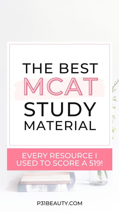 In this post, I'm sharing the best MCAT study material that helped me achieve a 519 on the actual exam! This includes an overview of all the review books, practice tests, and FREE resources that I used throughout my study journey. If you're preparing to study for the MCAT, this post is for you! Mcat Notes, Mcat Study Schedule, Mcat Motivation, Sociology Books, Note Taking Strategies, Mcat Prep, Mcat Study, Med School Motivation, School Application