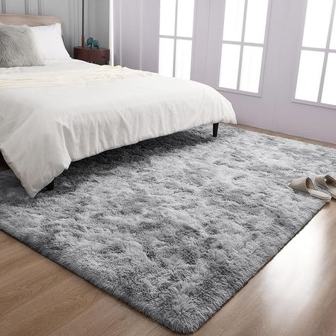 -Walk on a soft fluffy carpet and have a good mood - Our faux fur rug is super soft if you go barefoot, you'll feel like you're walking on clouds, a fuzzy and warm fur carpet is a great choice for family party on the floor, we are committed to bringing comfort to your daily life which you really want ----- https://amzn.to/3M9Kpf2 Fluffy Rugs Bedroom, Grey Bedroom Rug, Fuzzy Rug, Soft Bedroom, Carpets For Kids, Room Carpet, Light Grey Rug, Fluffy Rug, Plush Rug