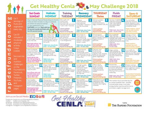 The Get Healthy Cenla May Challenge Calendar is filled with fitness and nutrition tips to help you work toward your health goals. Download the calendar and get started today! Challenge Calendar, Walking Program, May Challenge, August Challenge, April Challenge, Daily Challenges, The Calendar, Workout Plans, Proper Nutrition