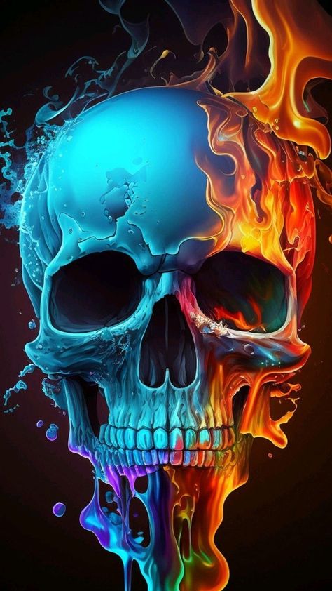 Cool Skull Drawings, Colorful Skull Art, Sugar Skull Artwork, Skeleton Illustration, Skull Art Drawing, Skull Pictures, Skulls Drawing, Colorful Skulls, Skull Tattoo Design