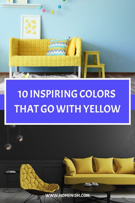 Yellow is the color of sunshine and happiness. It's a vibrant and cheerful color that can add a touch of brightness to any space. But what colors go well with yellow? In this article, we'll explore 10 inspiring colors that go with yellow, so you can create a look that is both stylish and uplifting. Blue And Yellow Living Room Color Scheme, Colors That Go With Yellow, Yellow Living Room Colors, Royal Blue Sofa, Blue And Yellow Living Room, Yellow Color Combinations, All White Room, Room Color Combination, Blue Interior Design