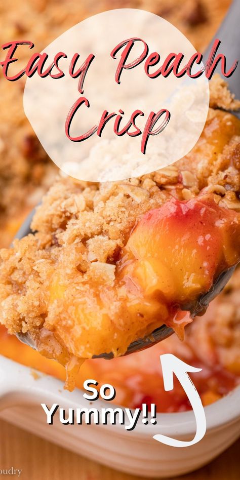 Peach Crisp Without Oats, Peach Crisp No Oats, Peach Crisp 8x8 Pan, Peach Cobbler Crumble Topping Easy, Crumble Topping For Peach Pie, Peach Crisp Recipe With Fresh Peaches, Apple Peach Crisp Recipe, Fresh Peach Ideas, Peach Crisp With Oatmeal Crumble