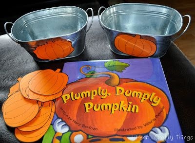 Plumply, Dumply Pumpkin (Pumpkin Hunt and Sorting Activity)  - Pinned by @PediaStaff – Please Visit  ht.ly/63sNt for all our pediatric therapy pins Pumpkin Activities For Preschool, Pumpkin Hunt, Pumpkin Lessons, Fall Classroom Ideas, Halloween Teaching, Pumpkin Unit, Preschool Thanksgiving, Thanksgiving Lessons, October Ideas