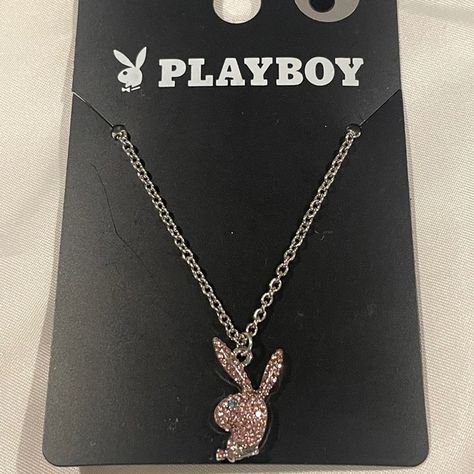 Playboy Bunny Pink rhinestone bunny necklace Playboy Bunny Necklace Jewelry, Playboy Clothes, Playboy Aesthetic, Playboy Necklace, Playboy Jewelry, Hero Oc, Girly Bracelets, Boys Necklace, Bunny Pink