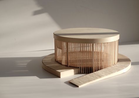 Round Architecture Model, Pod Architecture Design, Dome Model Architecture, Dome Architecture Design, Architecture Model Simple, Wooden Architecture Model, Pavillion Design Concept, Curved Architecture Model, Pavillion Concept Design