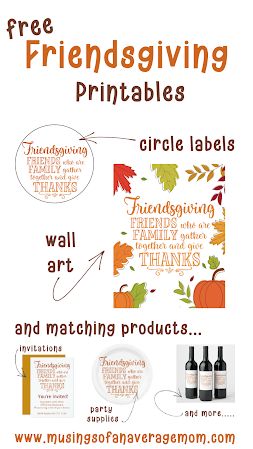 Free Friendsgiving Printables - circle labels and wall art. And you can purchase the matching products as well. Free Friendsgiving Printables, Friendsgiving Printables Free, Friendsgiving Invitations Free, Friendsgiving Printables, Christmas Song Games, Christmas Movie Trivia, American Thanksgiving, Happy Friendsgiving, Thanksgiving Wall Art