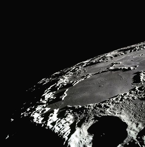 Edited Apollo 15 image of a large crater on the Moon. Multiverse Theory, Planets Images, Nasa Moon, Planets And Moons, Moon Images, Apollo Missions, Moon Missions, Moon Photos, Royal Guard