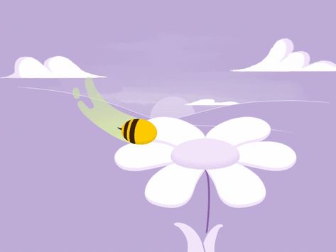 Bee & Flower by Rodrigo Domínguez on Dribbble Bee Motion Graphic, Flower Motion Graphic, Bee Animation, Flowers Animation, Bees Illustration, Flower Animation, Animated Bee, Cel Animation, Adobe Illustrator Design