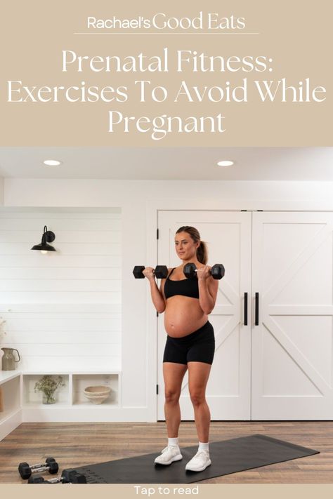 One of the requests I’ve gotten most about my upcoming  Pregnancy workout guide is more information around prenatal fitness dos and don’ts. It’s so important to be well informed on what exercises to avoid while pregnant and why. Tap to read a list of exercises commonly avoided during pregnancy, along with some general modifications! Pregnant Woman Workouts, How To Get Fit While Pregnant, Prenatal Strength Workout, Safe Ab Workouts While Pregnant, Prenatal Gym Workout, Glute Workout For Pregnant Women, Weightlifting While Pregnant, Pregnant Glute Workout, Exercising While Pregnant