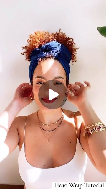 877 likes, 58 comments - travelingwithjessica on June 10, 2021: "Easy summer head wrap style for curls. Love this blue color! 💙 #headwraptutorial #curlyhairstyles". How To Wrap Your Hair, Wrap Hairstyles African American, Headwrap Styles, Headwrap Tutorial, Bun Wrap, Head Wrap Styles, African Hairstyles, Easy Summer, Head Wrap