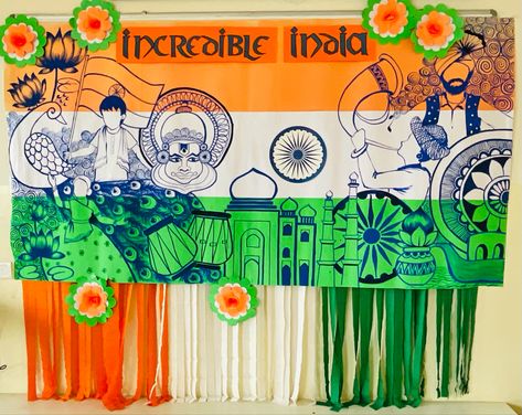 Paper Banner Ideas, Republic Day Board Decoration Ideas, Black Board Decoration Ideas School, Ancient Egypt Activities, Egypt Activities, Independence Day Drawing, National Festival, School Decoration, School Board Decoration