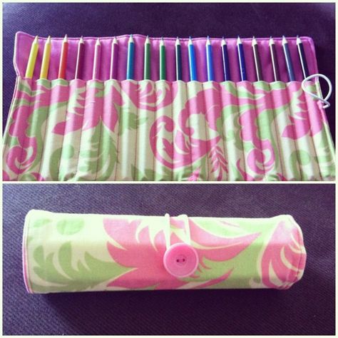 The Sweetest Petunia: (made) a colored pencil roll Diy Pencil Case, Pencil Roll, Diy Pencil, Sewing Projects For Kids, Small Sewing Projects, Creation Couture, Sewing Projects For Beginners, Easy Sewing Projects, Sewing Gifts