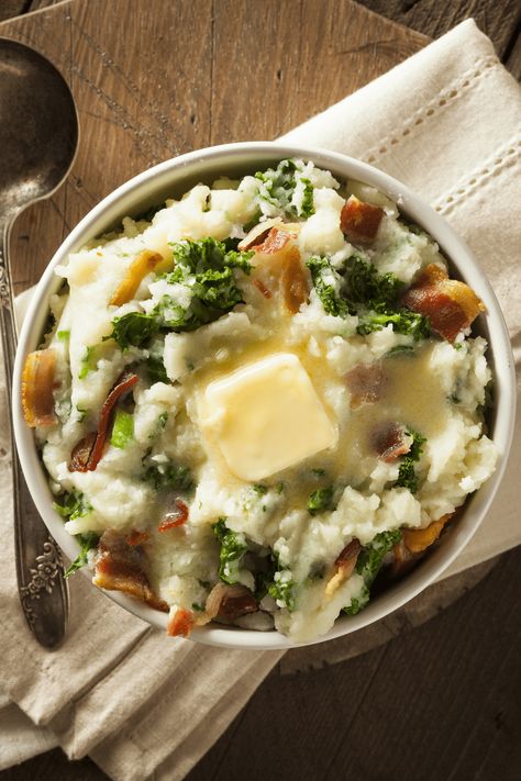 These Irish mashed potatoes, or colcannon, are fluffy and full of buttery flavor! Learn how to make this traditional Irish dish, plus, get tips for making the best mashed potatoes you've ever had! Irish Mashed Potatoes, Colcannon Recipe, Irish Dishes, Best Mashed Potatoes, Irish Potatoes, Irish Stew, Cabbage And Bacon, Slow Cooker Dinner, Creamy Mashed Potatoes