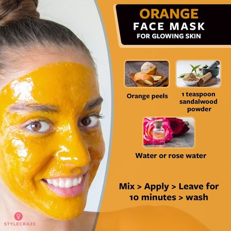 Orange Face Mask For Glowing Skin For more #skincare tips 😍😍 Follow @stylecrazebeauty World’s Largest beauty community Visit:… Orange Peel Face Mask Glowing Skin, Orange Face Mask Glowing Skin, Face Mask For Glowing Skin, Diy Vitamin C Serum, Mask For Glowing Skin, Orange Face Mask, Homemade Skincare, Soap Business, Health Secrets