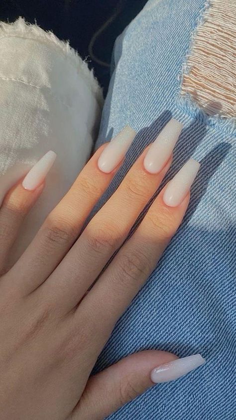 Back Nails Acrylic, Milky Pink Nails Coffin, Ballerina Nail Shape Long, Classic Coffin Acrylic Nails, Russian Acrylic Nails, Simple Birthday Nails Square, Valentines Nail Designs 2023, Casual Acrylic Nails, Heart Shaped Buttocks