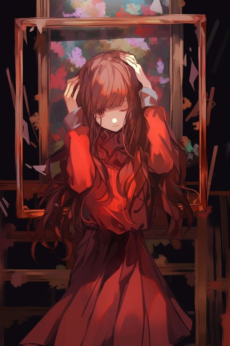 She is super creepy tbh #ib #ibgame #ibgarry #ibmary #rpgmaker #2dhorrorgames #rococo #anime #animeart #aiart #midjourney #midjourneyart #fanart Yume Nikki Fanart, Creepy Fanart, Ib Fanart, Ib Mary, Ib Garry, Isekai Quartet, Ib Game, Ib Art, Whatsapp Theme