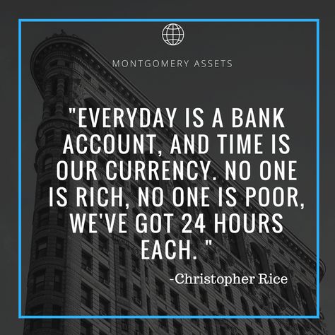 "Everyday is a bank account, and time is our currency. No one is rich, no one is poor, we've got 24 hours each." #invest #cryptocurrency #realestate #forex #index #commodity Saving And Investing, Financial Quotes, Where To Invest, Finance Quotes, Financial Coach, Coach Quotes, Financial Peace, Borrow Money, Managing Finances