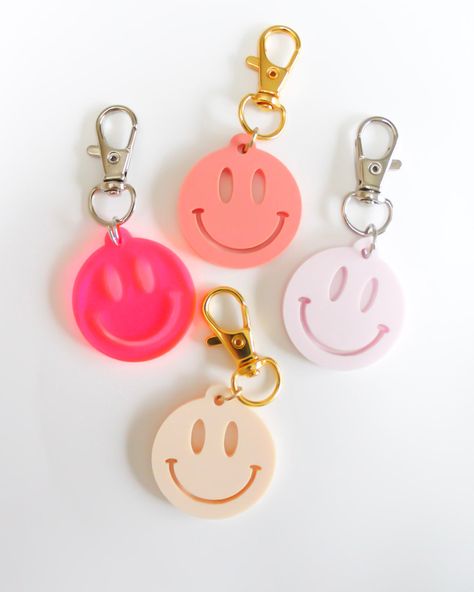 Keychain • Approx. 1.21" x 1.21" • Acrylic Tags: Smiley Face, Flower, Indie, Cute, Gift, iridescent, holograph, car hang, crystals, stocking stuffer, sun, moon, stars, mushrooms Cheap Playful Keychains For Gifts, 2022 Keychain Trends, Cute Hydro Flask.water Bottles Insulated Cheep For Middle School Smiley Face, Plastic Round Keychains, Rainbow Keychain Acrylic, Cheap Trendy Customizable Keychains, Boho Keychain Acrylic, Cheap Smiley Face Jewelry For Beach, Trendy Gifts 2022