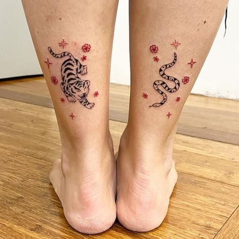 Flying Tattoo, Tiger Tattoo Design, Snake Tattoo Design, Sibling Tattoos, Petite Tattoos, Cute Snake, Gorgeous Tattoos, Year Of The Snake, Badass Tattoos