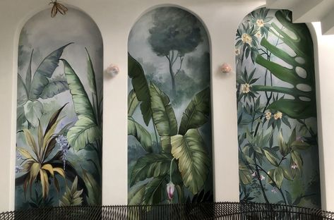 Spa Mural, Bedroom Wall Painting, Furniture Ideas Bedroom, Tattoo Garden, Deco Jungle, Garden Tattoo, Wall Painting Art, Bedroom Furniture Ideas, Wainscoting Panels