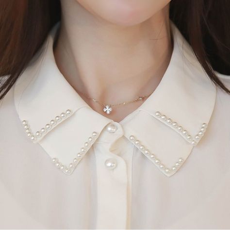 Collar Shirt Outfits, Star Vest, Pearl Shirt, Winter Blouse, Fancy Shirt, Womens Trendy Dresses, Vest Blouse, Women Blouses Fashion, Dress Neck Designs