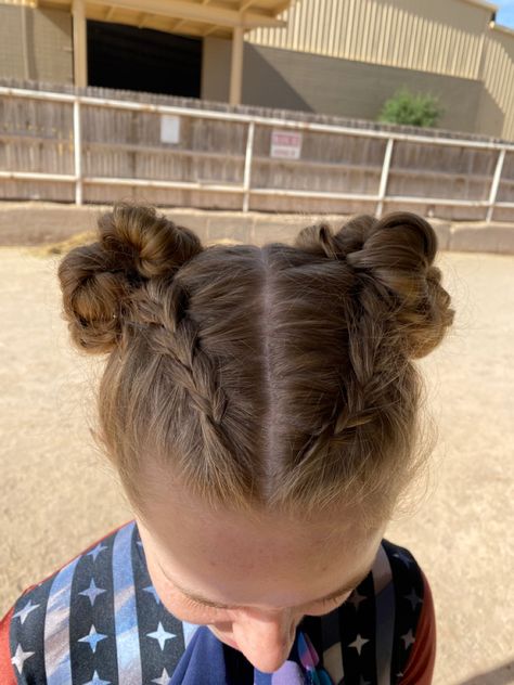 French Braid Buns Double, Double Braid Hairstyles, Life Dashboard, Braid Buns, Two Buns Hairstyle, Dutch Braid Bun, French Braid Buns, Classic Bun, 4th Of July Hair