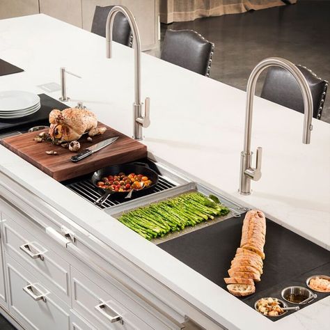 #kitcheninterior #kitchendecor #homedecormasters #homedecor #interirodesigns #interiordesigninspiration #interiordesign Galley Workstation, Kitchen Design Tips, Chef's Kitchen, Chefs Kitchen, A Chef, Bath Fixtures, Project Photo, Design Tips, Kitchen Sink