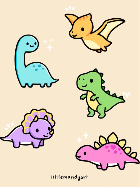 Cute Pterodactyl, Dino Drawing, Dinosaur Tattoos, Idee Cricut, Cute Easy Doodles, Dinosaur Drawing, Easy Doodles, Stickers Redbubble, Cute Doodles Drawings