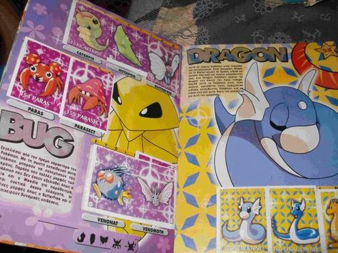 Pokemon_sticker_album Pokemon Scrapbook, Anniversary Book, Anniversary Books, Pokemon Stickers, Pokémon Stuff, Childhood Dreams, Pokemon Card, Pokemon Art, Pokemon Cards