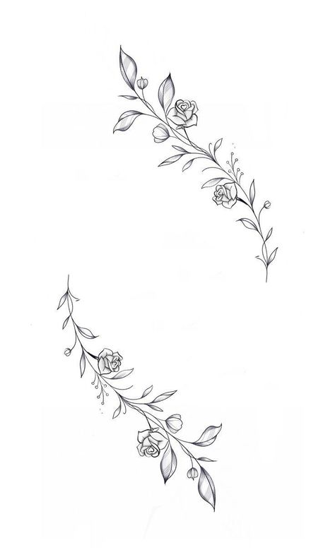 Rose Vine Tattoos For Women, Wrap Around Rose Tattoo, Vine Thigh Tattoos Women, Vine Rose Tattoo, Floral Vine Drawing, Floral Tattoo Thigh, Floral Ankle Tattoo, Floral Vine Tattoos, Flower Vine Tattoo