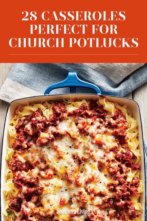 Casseroles For Potluck Dinners, Potluck Casserole Ideas, Best Church Potluck Recipes, Potluck Dishes Fall, Casseroles For Potluck, Casseroles For Large Groups, Potluck Hot Dishes, Big Crowd Dinner Ideas, Family Reunion Recipes Potlucks