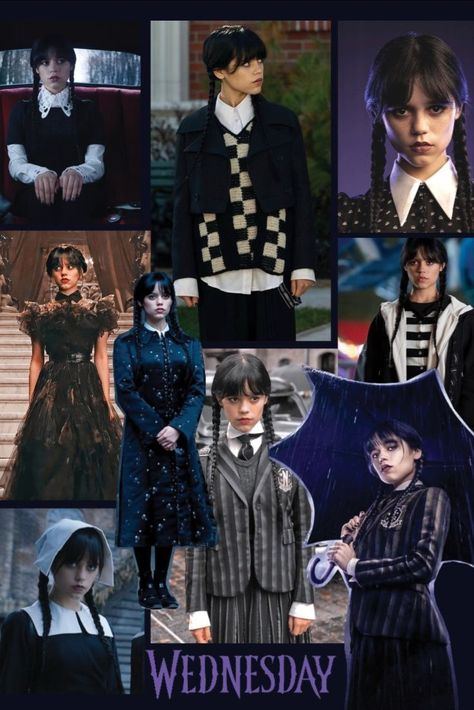 Wednesday Adams Style Outfits, Original Wednesday Addams, Wednesday Outfit Ideas, Ideas Disfraz, Wednesday Addams Outfit, Wednesday Outfit, Adam Style, Tv Show Outfits, Cute Costumes