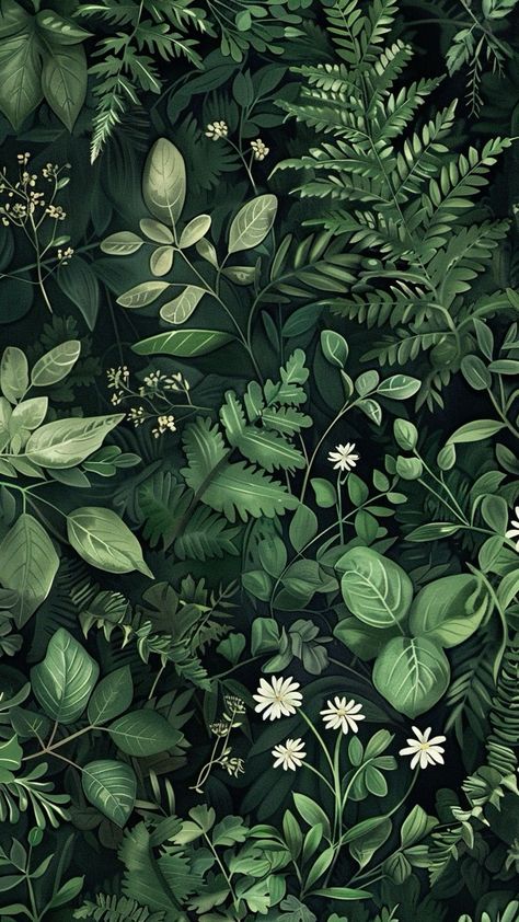 Leafy Green Wallpaper, Art With Dark Background, Laurel Green Aesthetic, Dark Green Flowers Aesthetic, Pthalo Green Aesthetic, Ipad Wallpaper Dark Green, Dark Green Ipad Wallpaper, Plant Screensaver, Green Drawing Aesthetic