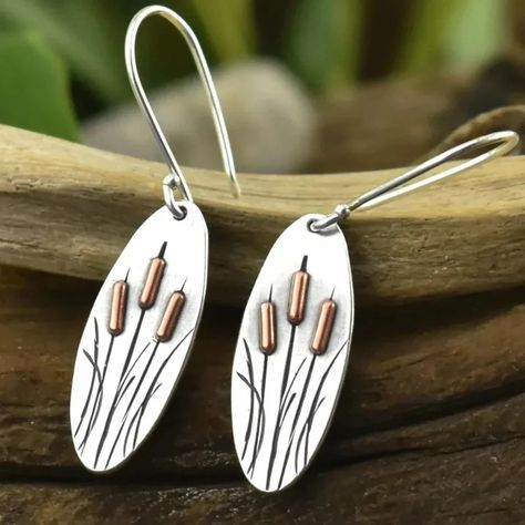 Smarter Shopping, Better Living!  Aliexpress.com Stamped Solder Jewelry, Metal Jewelry Handmade, Soldering Jewelry, Earrings Bohemian, Metal Texture, Holiday Earring, Silver Colour, Hanging Earrings, Geometric Jewelry