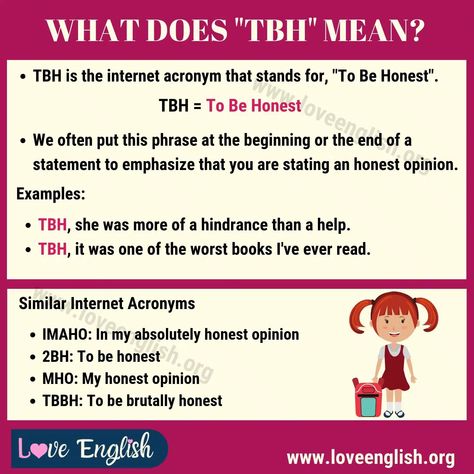 TBH Meaning: What Does TBH Mean And Stand For? - Love English Tbh Meaning, Written Communication, Hindi Language Learning, Slang Words, Interesting English Words, English Language Teaching, Brutally Honest, Hindi Language, Language Teaching