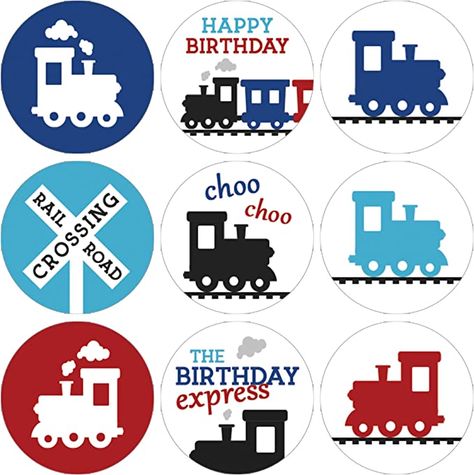 Amazon.com: Train Birthday Party Stickers - All Aboard The Birthday Express - 0.75 in. - 180 Labels : Toys & Games Train Birthday Party Decorations, Train Theme Party, Train Theme Birthday Party, Train Birthday Party, Candy Bar Party, Train Theme, Candy Birthday Party, Trains Birthday Party, Birthday Party Stickers