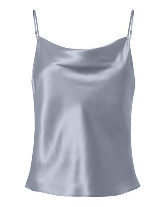 Designer Clothes for Women | INTERMIX® Cowl Neck Cami, Blue Cami, Silk Cami, Silk Camisole, Silk Tank, Satin Top, Blue Silk, Dream Clothes, Fashion Killa